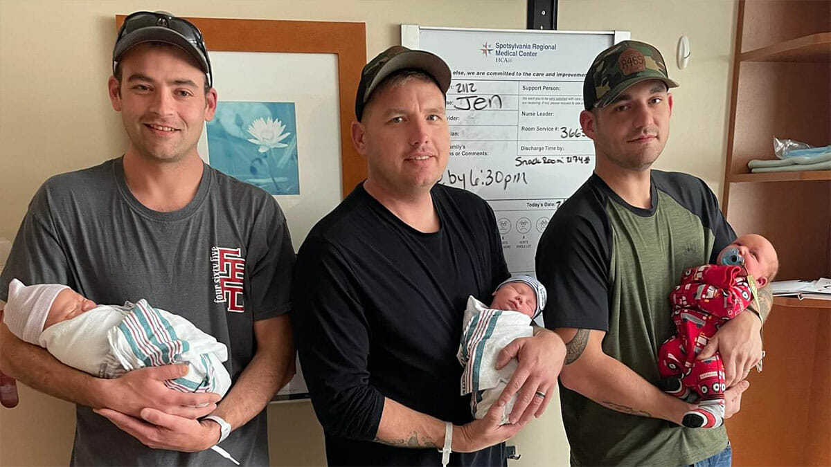Three firefighters from the same firehouse celebrate becoming dads within 24 hours