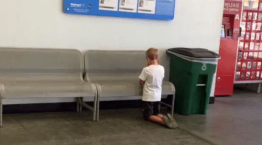 Mother Shocked To See Her Child Bowed His Knee In Walmart To Pray