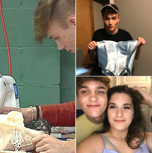 Teen can’t afford dream dress, so prom date teaches himself how to make it 